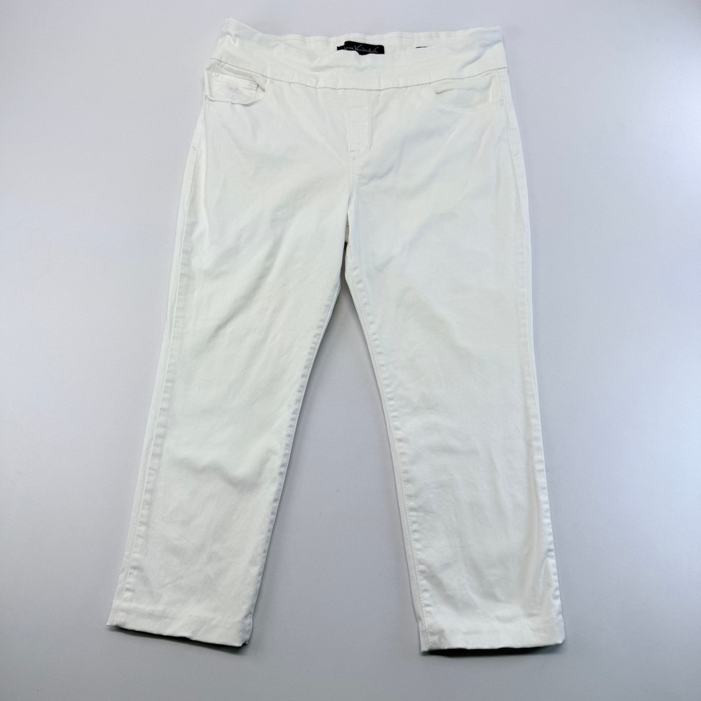 Gloria Vanderbilt Amanda Pull On White Straight Leg Pants 14S